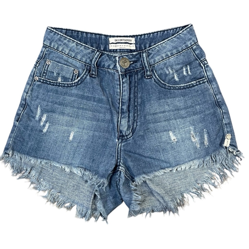 One by One teaspoon Jean Shorts High‎ Waisted Sz. 24 Blue Relaxed Fit